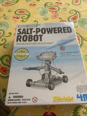 Salt Powered Robot Green Science 4M Kidz Labs BRAND - NEW Sealed 8 yrs & up